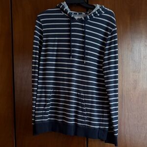 On the Byas Navy and White Striped Hoodie